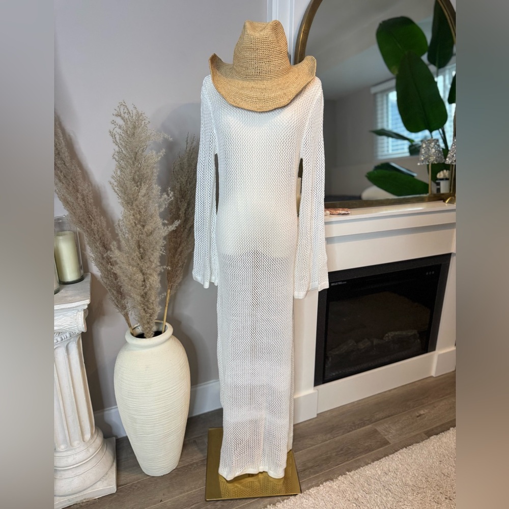 White crochet cover-up